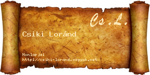 Csiki Loránd névjegykártya